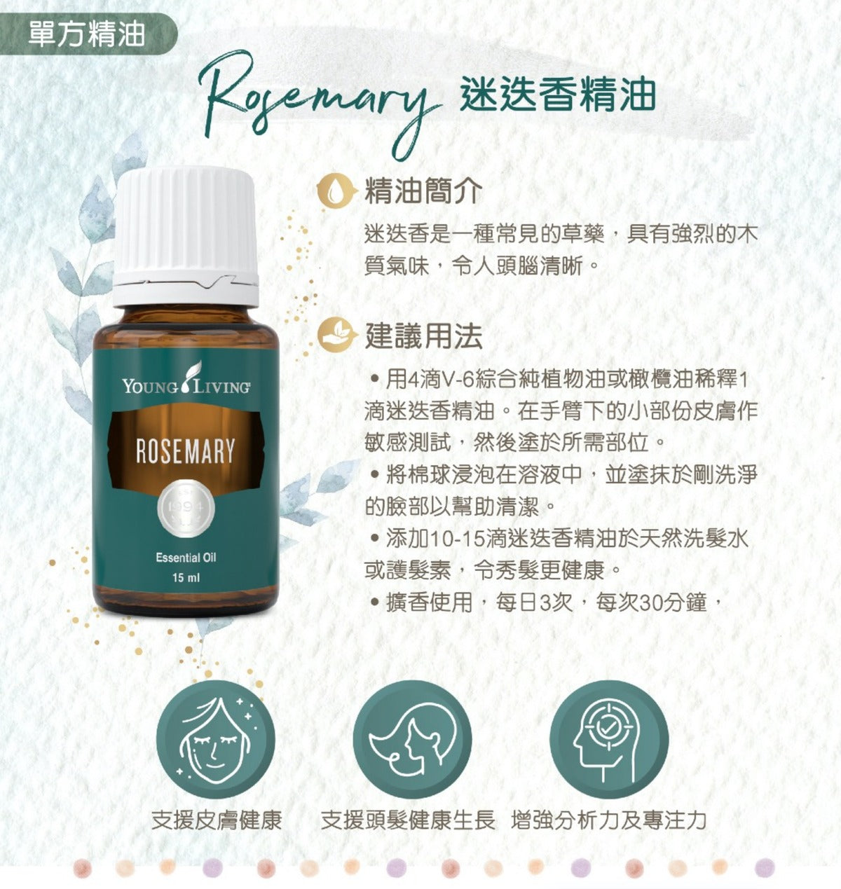 Rosemary 迷迭香精油15毫升